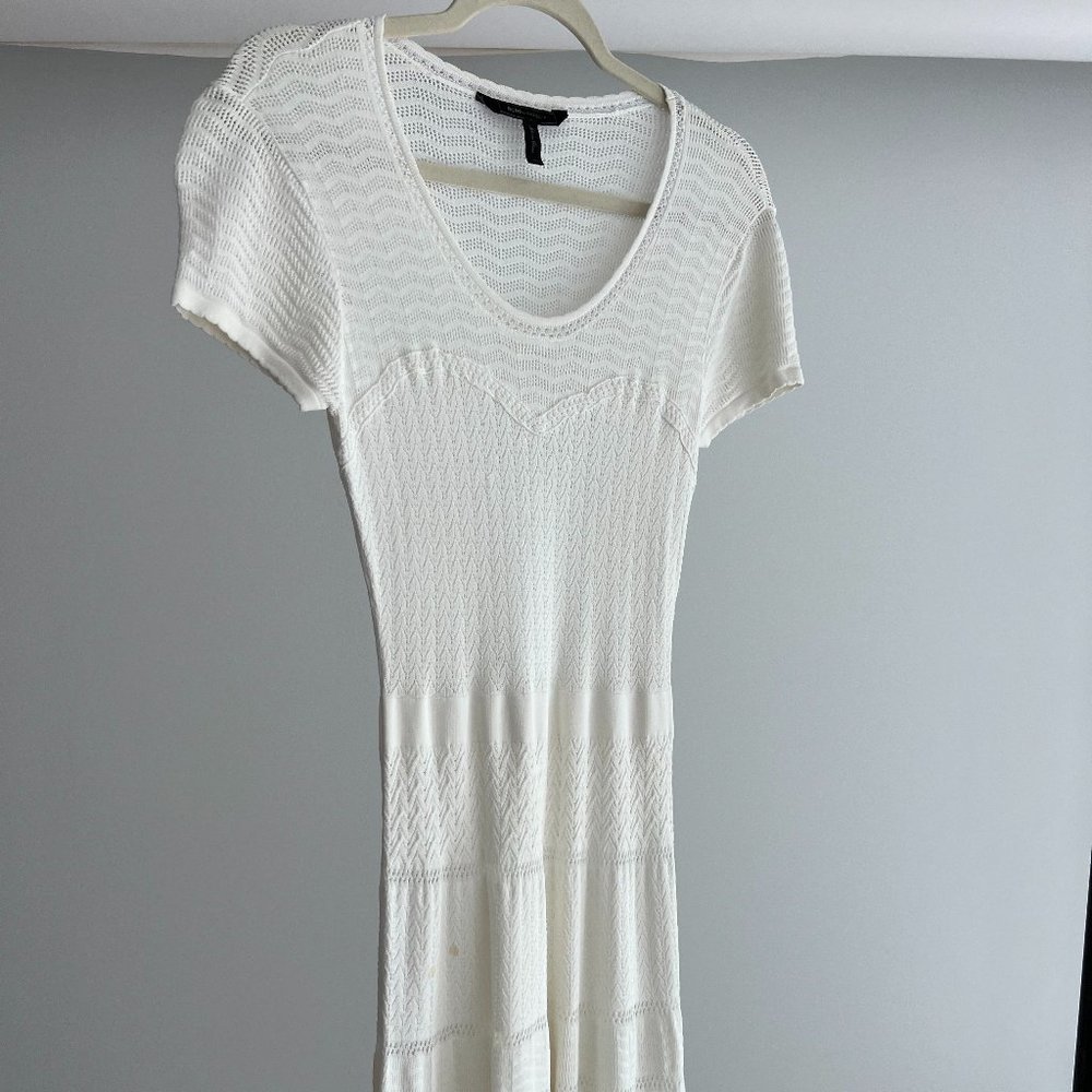 BCBG MAXAZRIA white/off white crochet dress